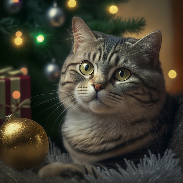 Xmas and catchristmas light background