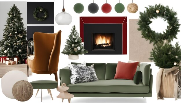 Xmas mood board вдохновение для интерьера