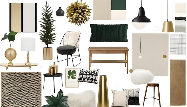 Foto xmas mood board ispirazione per l'interno