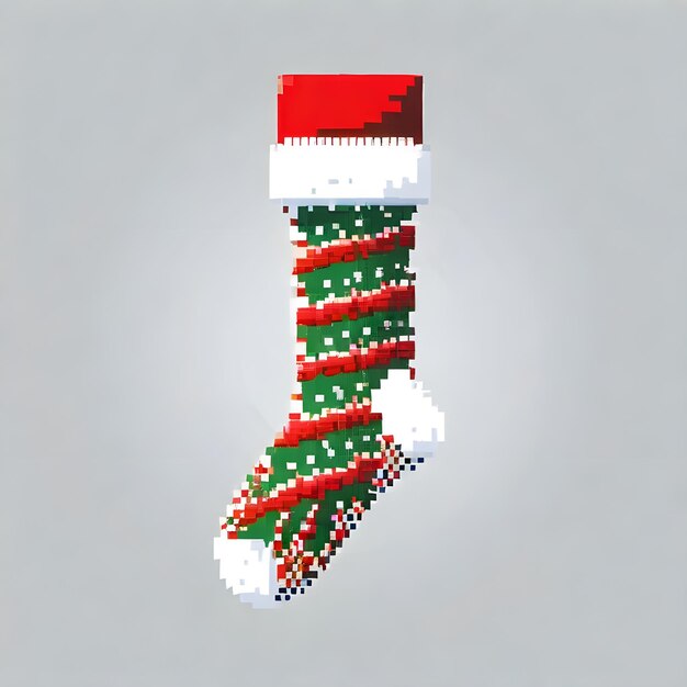 Xmas Sock Pixel Art Design Socks Creative Clothes