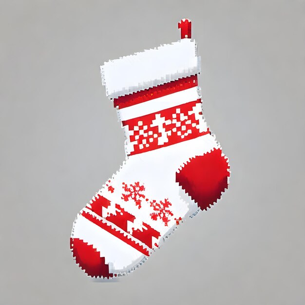 Foto xmas sock pixel art design calze abbigliamento creativo