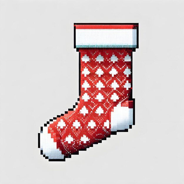 Foto xmas sock pixel art design calze abbigliamento creativo