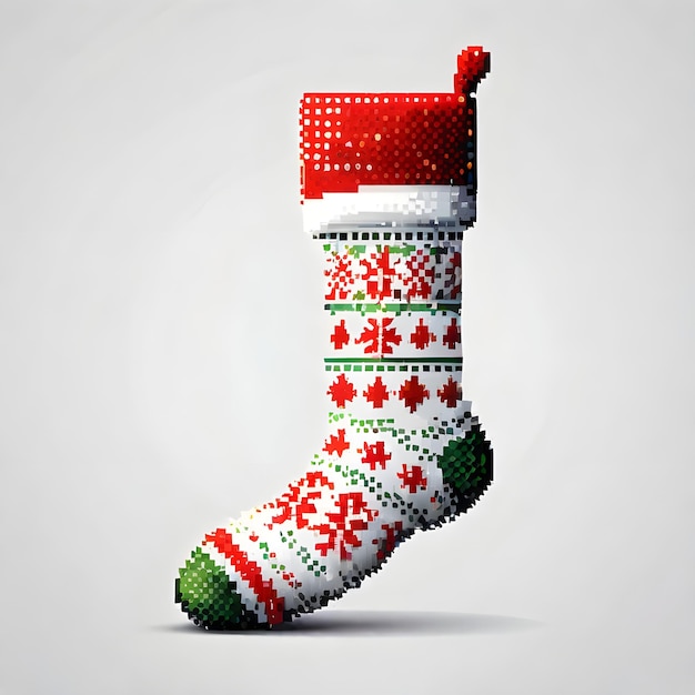 Foto xmas sock pixel art design calze abbigliamento creativo