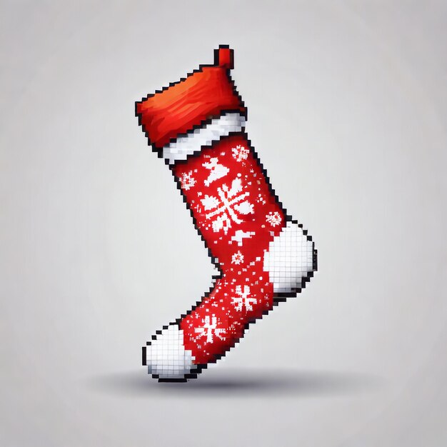 Xmas Sock Pixel Art Design Socks Creative Clothes