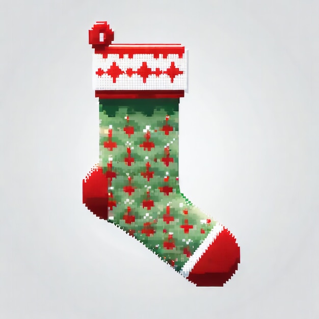 Foto xmas sock pixel art design calze abbigliamento creativo