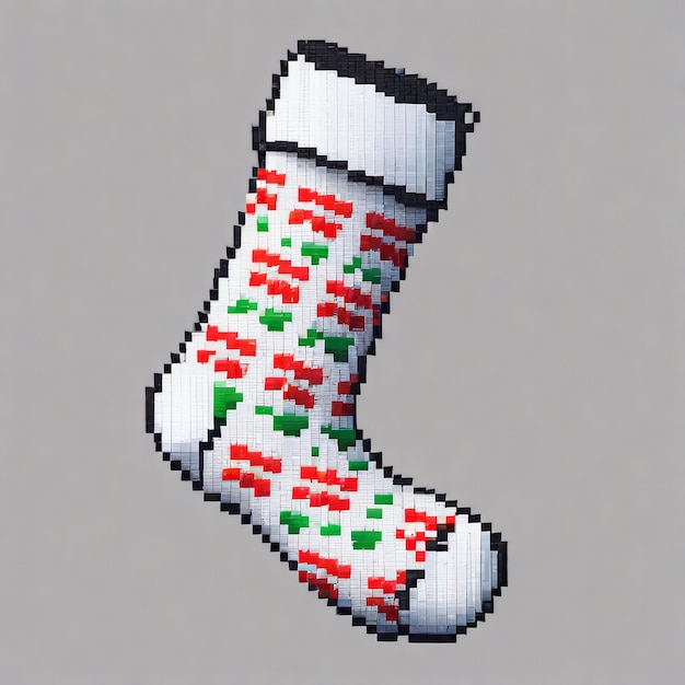 Xmas Sock ピクセル アート デザイン 靴下 クリエイティブ 服