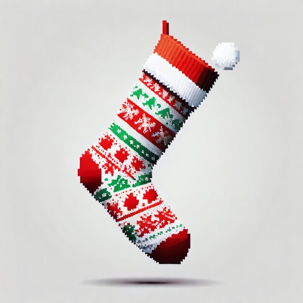 Xmas Sock 픽셀 아트 디자인 양말 크리에이티브 옷