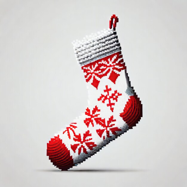 Xmas Sock Pixel Art Design Socks Creative Clothes