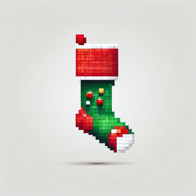 Xmas Sock Pixel Art Design Sokken Creatieve Kleding