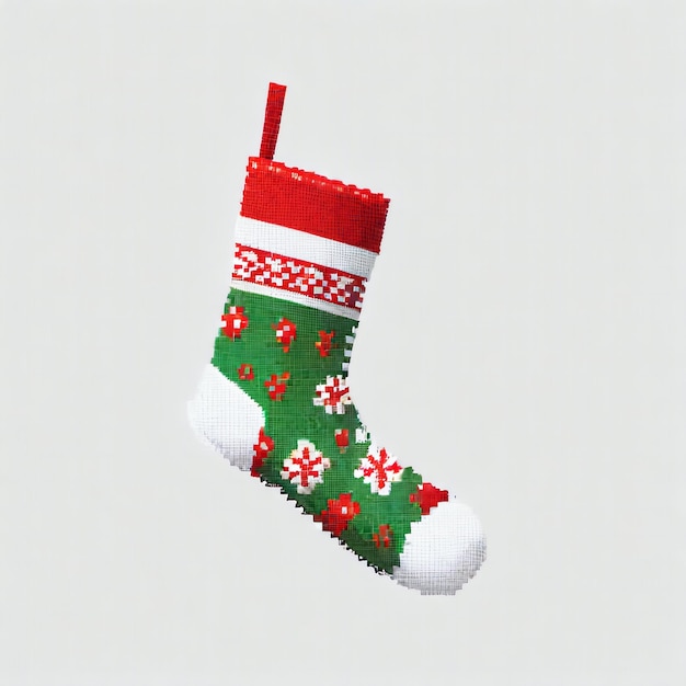 Xmas Sock Pixel Art Design Sokken Creatieve Kleding