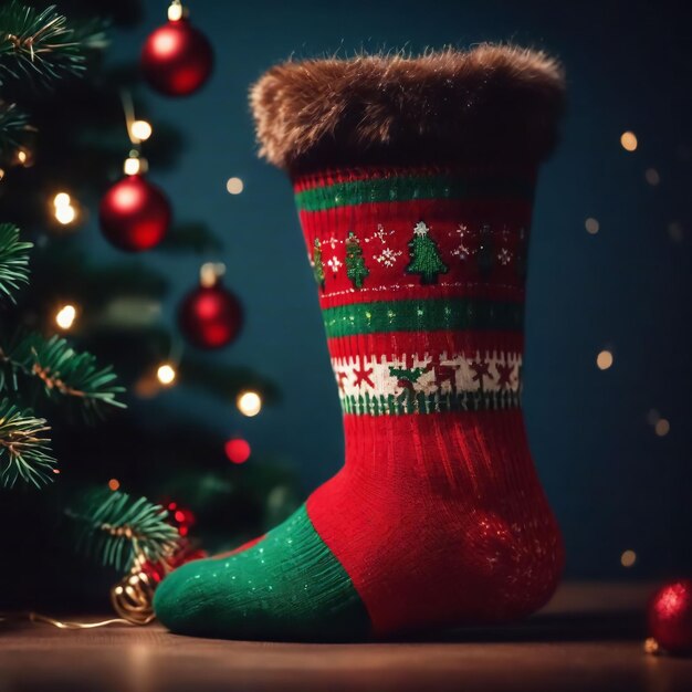 Xmas Sock Pixel Art Design Sokken Creatieve Kleding