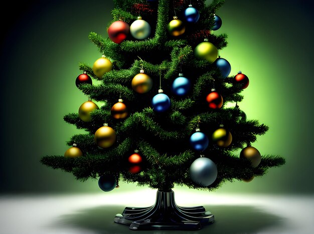 Xmas tree background knolling volumetric duotone colors Generative AI Generated