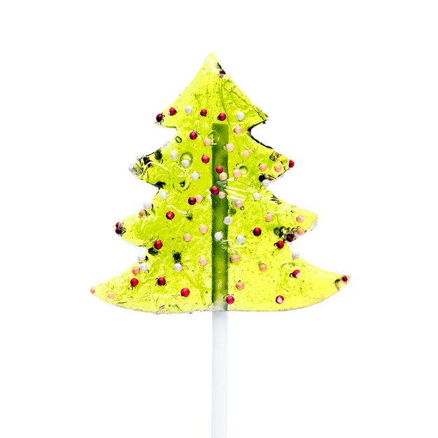 Foto xmas tree lollipop geïsoleerd op witte achtergrond