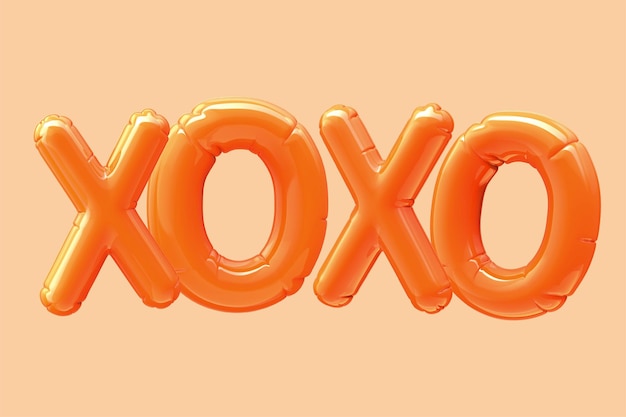 XOXO オレンジホイルバルーン