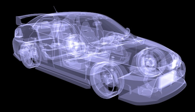 Photo xray of car on black