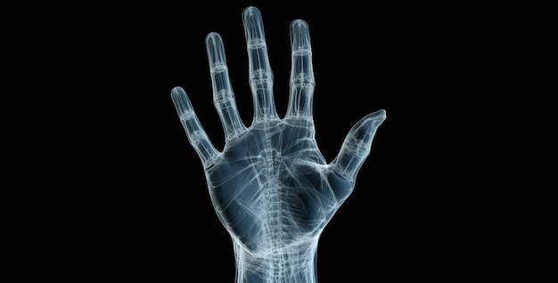 Photo an xray of a hand where all the bones can be seen x ray of human hand