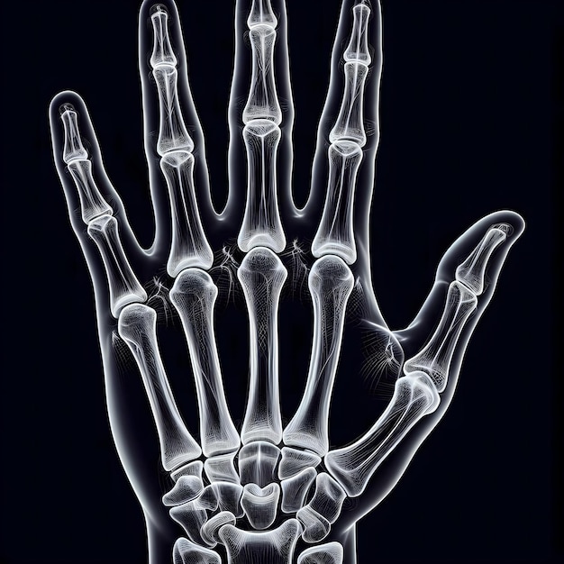 Photo xray image of a hand