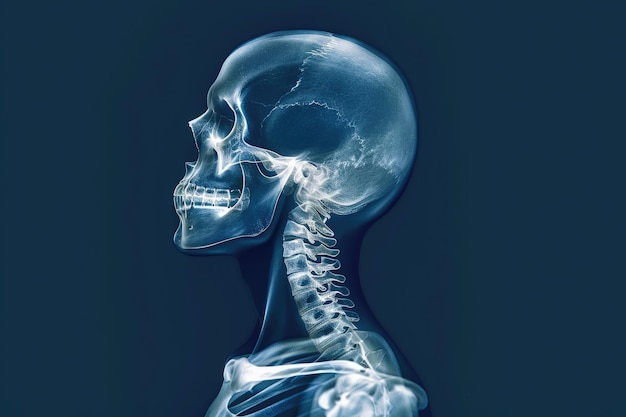 Photo xray skull and cervical spine lateral view