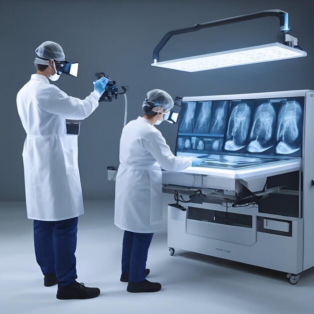Premium Photo  Xray technicians capturing images their machines 