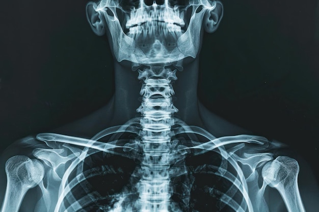 Рентген горла с видимыми дыхательными путями