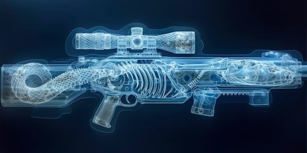 Photo xray vision a glimpse inside a modern military rifle through radiographic imaging