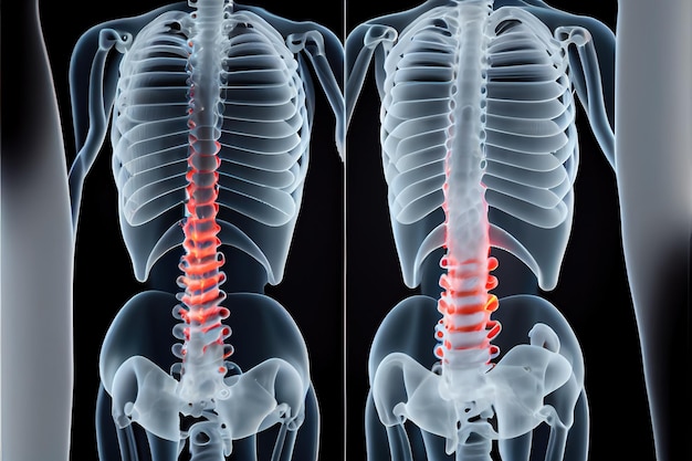 Xrays of human normal and curved spines