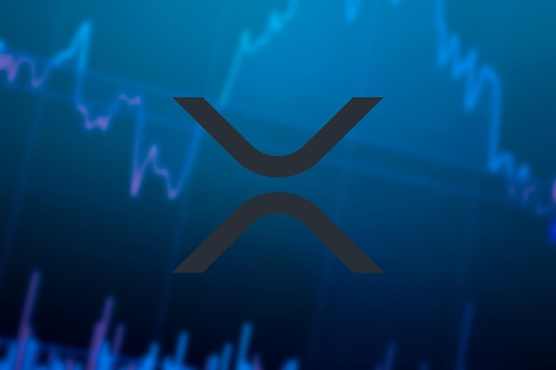 Xrp cryptocurrency xrp muntgroeigrafiek op de beursgrafiek