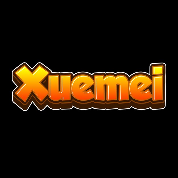 Photo xuemei text 3d orange black background photo jpg