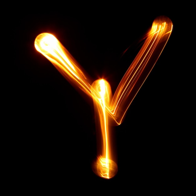 Y - Pictured by light letters