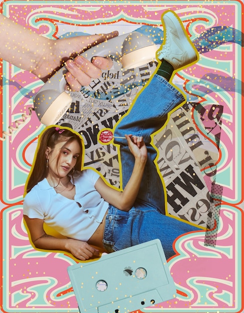 Y2K fanzine collage ontwerp