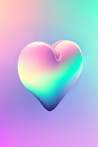 Y2K nostalgia heart colorful playful gradient digital wallpaper