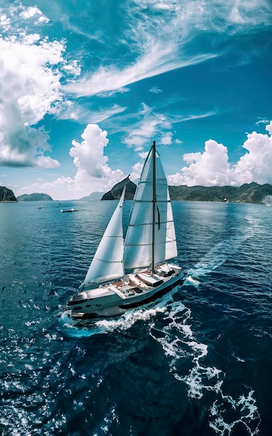 Yacht in beautiful tropical waters