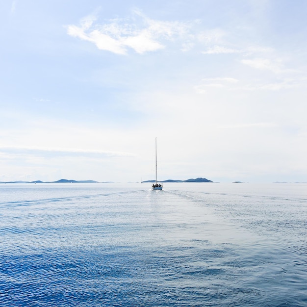 Yacht in blue sea