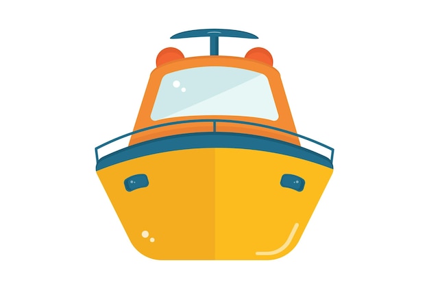 Yacht illustration colored icon detailed transportation symbol vehicle shape sign artwork