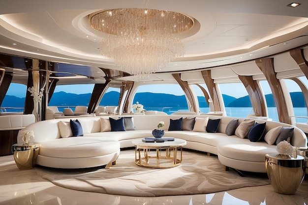 Yacht interior luxury new boat