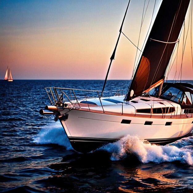 Photo yacht luxury ocean recreational activity sailing on water