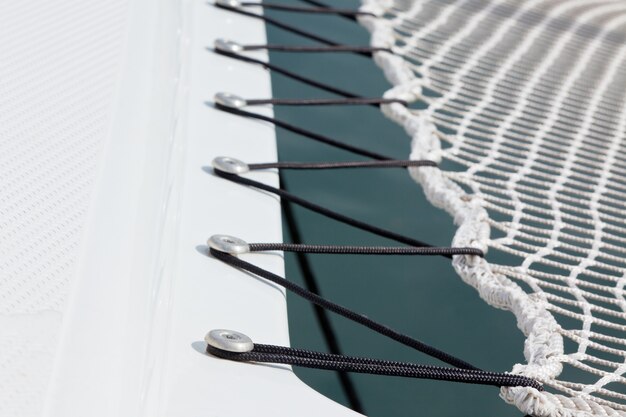 Yacht safety net close up