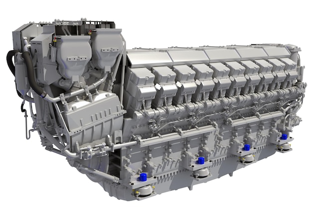 Yacht and Ship Engine 3D rendering