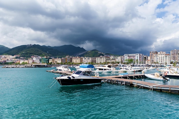 Yachts and boats along the coast of Italy