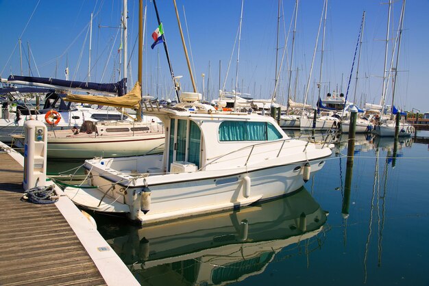 Yachts in the port waiting On the sea is calm