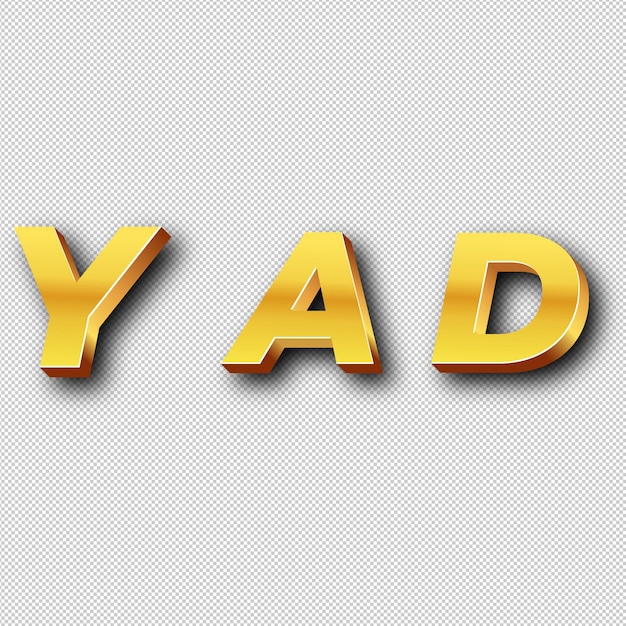 YAD Gold Logo Icon Isolated White Background Transparent