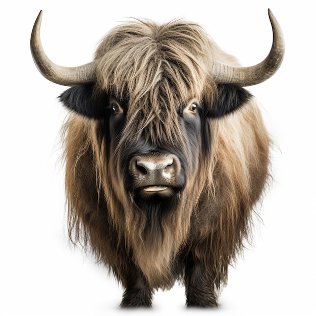 Yak with white background high quality ultra hd