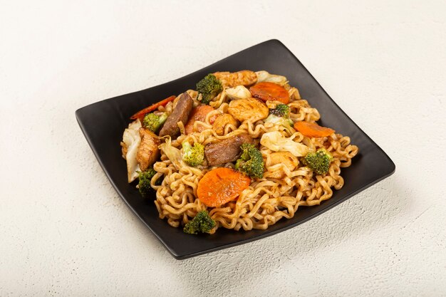 Yakisoba noodles Yakisoba dish with meat chicken and vegetables