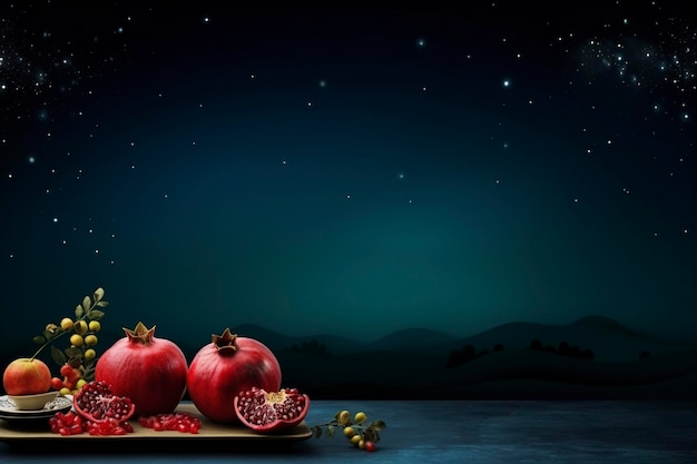 Photo yalda night background and copy space