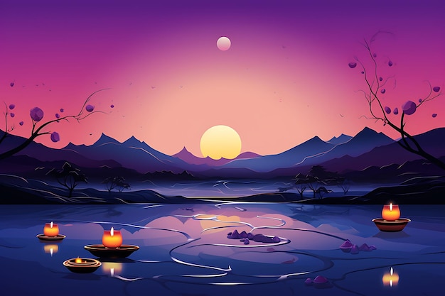 Yalda night festival concept of banner design of a serene yalda night landscape c