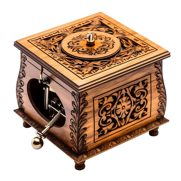 Yalda Night Festival Concept of Isolated of a HandCarved Wooden Music Box With I