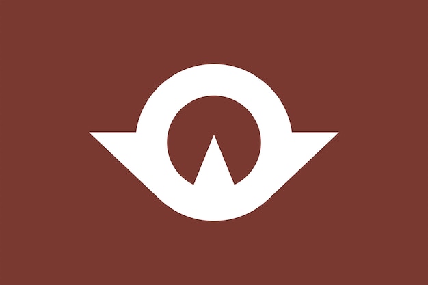 야마구치 일본 국기와 현 상징