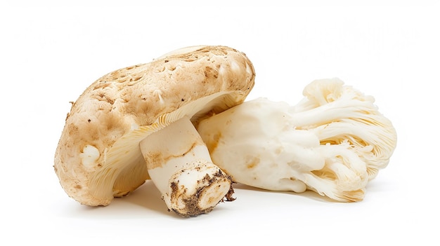 Yanagi matsutake paddenstoel met zeldzame leeuwenmanenpaddenstoel