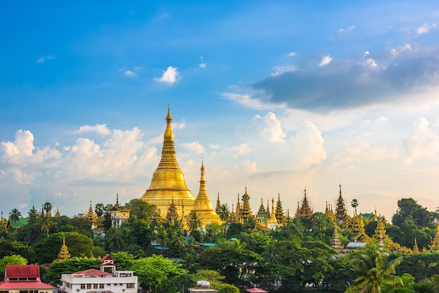 Yangon Myanmar weergave van Shwedagon Pagoda