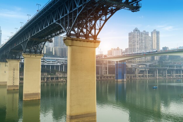 写真 長江橋と重慶市の風景